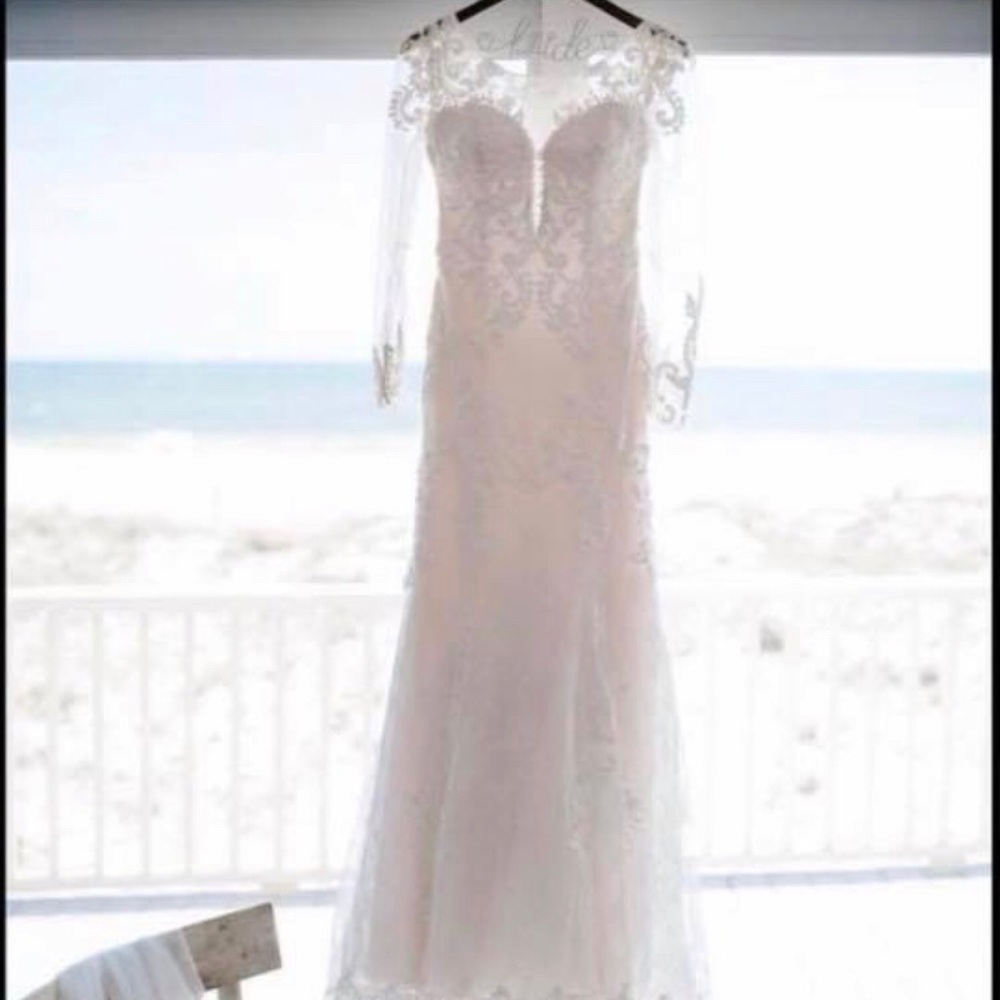 Justin Alexander ivory wedding dress size 12 - Picture 4 of 8